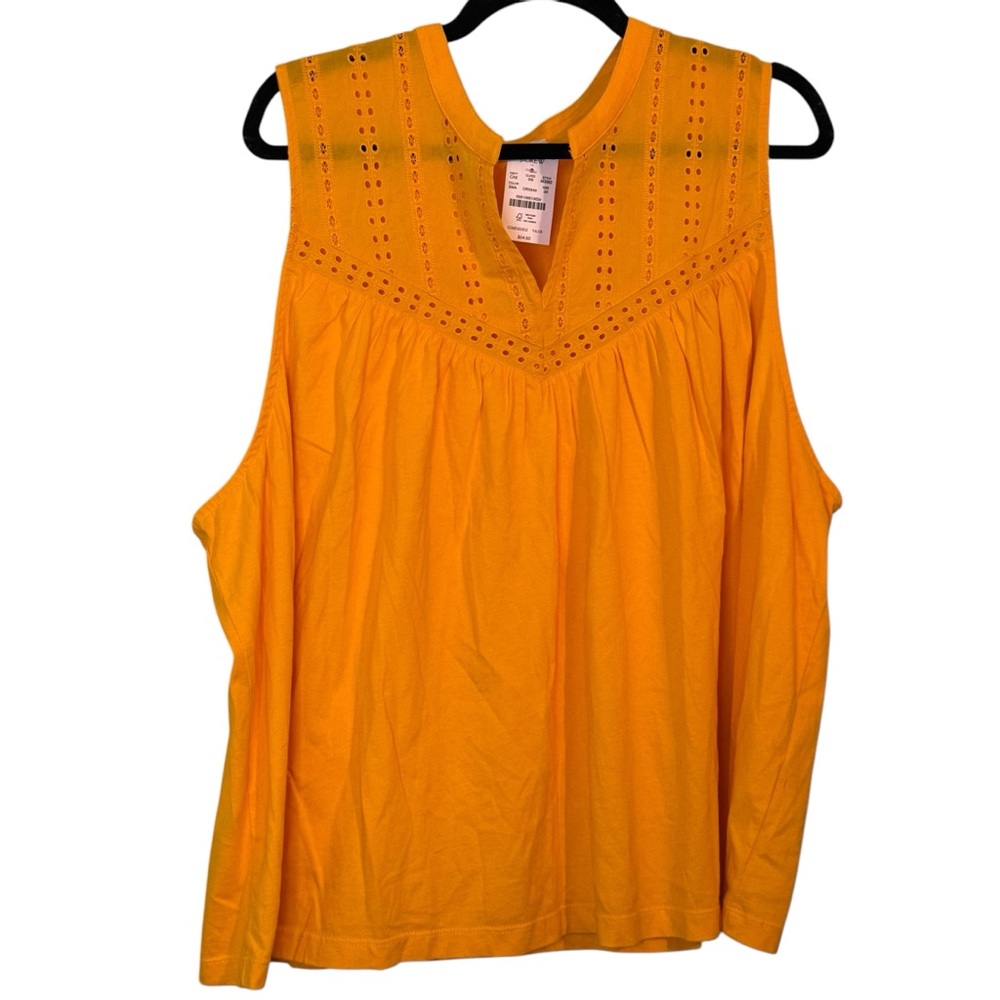 J. Crew Mustard Sleeveless Top V-Neck 100% Cotton Size 3x New